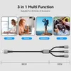 Kabel Mocny 3w1 USB-C / Micro-USB / Lightning do iPhone Samsung Xiaomi Tech-Protect 1.2m 120cm Szary